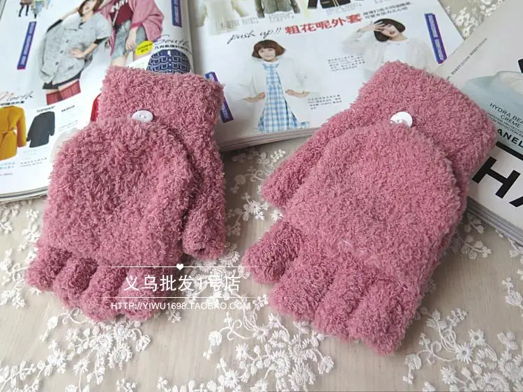 Женские однотонные розовые Kawaii Простые повседневные Универсальные перчатки в Корейском стиле для девушек, студенток, женские перчатки, шикарные Ulzzang Harajuku новые