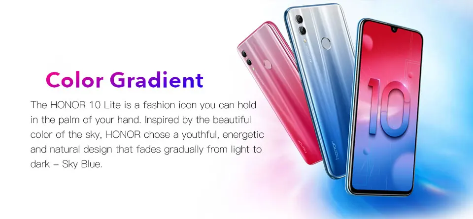 Новинка,, Honor 10 Lite, смартфон, 6,21 дюймов, FHD, Kirin 710, четыре ядра, 6 ГБ ram, 128 ГБ rom, Android 9,0, отпечаток пальца, телефон