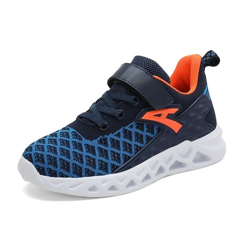 blue shoes fashion Обувь для бега для девочек; модные кроссовки для больших мальчиков; спортивная обувь для улицы; Tenis Infantil Basket; детская дышащая обувь; Chaussure Enfant - Цвет: blue shoes fashion