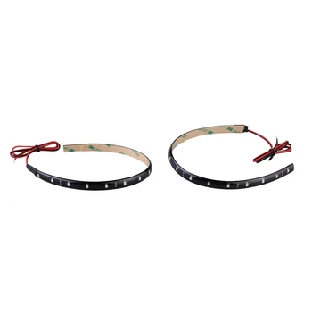 

2 Pcs 30cm 15 Neon Flexible Waterproof LED Strip Bar Light Car Motor Truck Green & Orange