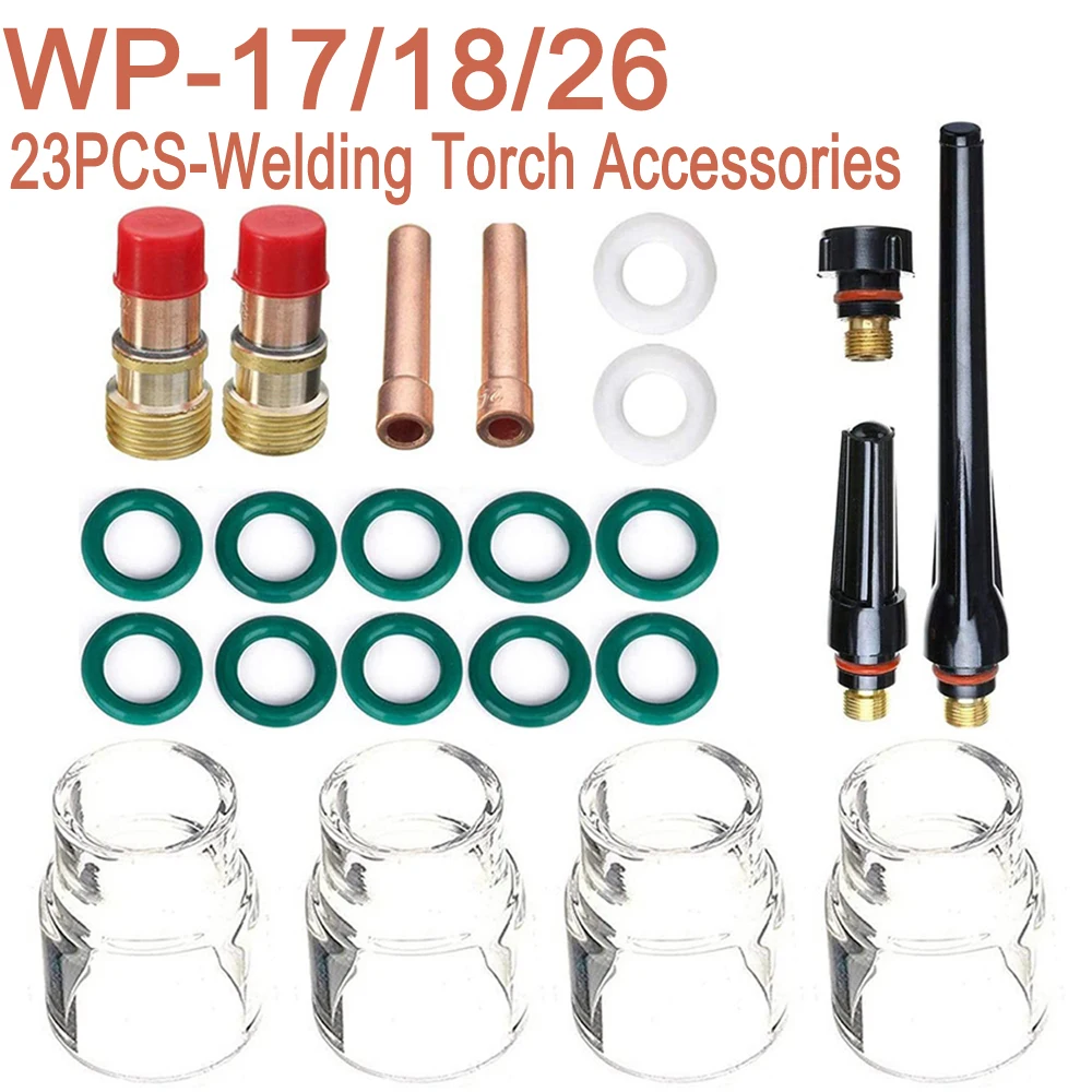 Kit Lentille Gaz Pour Torche Soudage WP - Verre Transparent, Compatible WP-17/18/26 - 13
