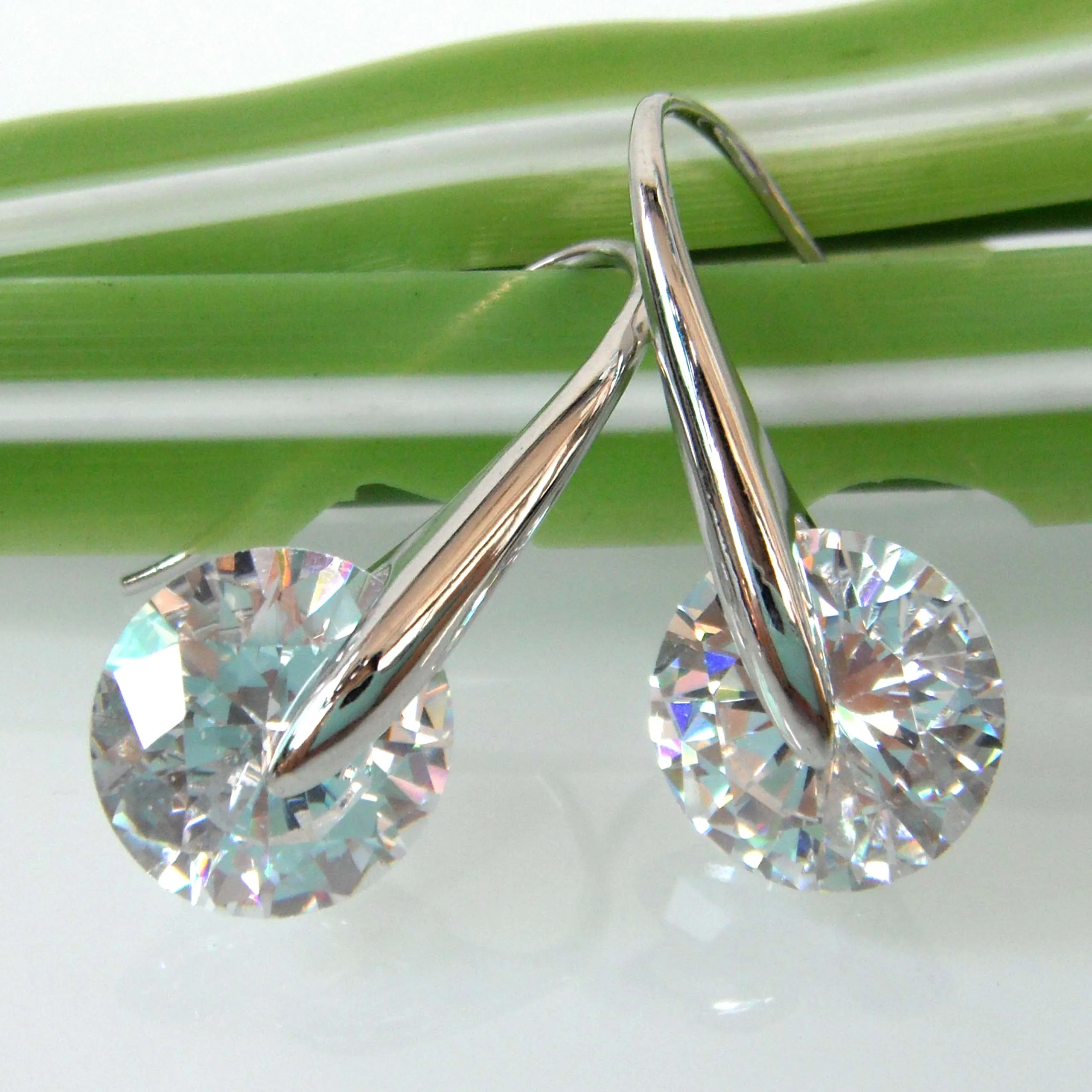 Navachi круглые прозрачные серьги с фианитами Бесплатная доставка SMT2800|white earrings|earrings