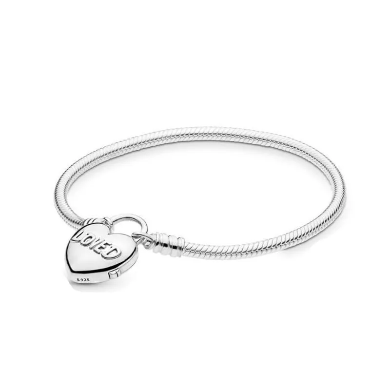 Серебряный браслет в форме сердца 925, ювелирный браслет, сделай сам, ювелирные браслеты для женщин, День Святого Валентина, День рождения, Рождество, Год, творческие подарки