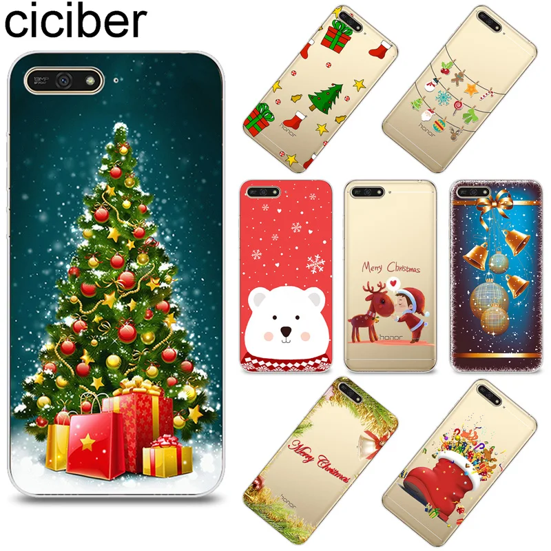 

ciciber Merry Christmas Cover for Huawei Y9 Y6 Y7 Y5 Y3 Prime Pro 2019 2018 2017 Clear Soft Silicone Phone Case Fundas Coque
