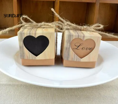 

Retro Wedding Sugar Bag Kraft Paper DIY Candy Box Carton Packaging Snack Box Wedding Favor Party Supplies