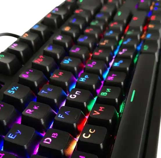 104 колпачки для русской полупрозрачной подсветки для клавиатуры Cherry MX - Цвет: Черный