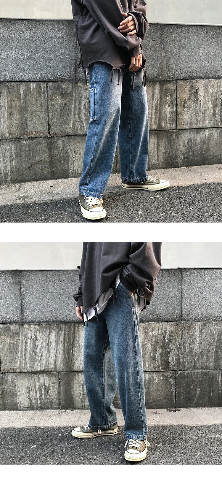 Мужские джинсы осень и зима новые широкие свободные прямые джинсы молодежные модные тренды мужская одежда