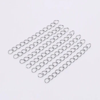 

50pcs/lot 5/7cm Length Stainless Steel Metal Chain Extended Chain Bulk Necklace Tail Bracelet Chains For Jewelry Making Findings