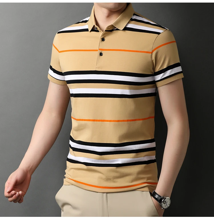 2021 Summer Men's Lapel Polo Shirt Short Sleeve Slim Short Sleeve Summer Fashion Casual Wear Men's Breathable Top Size M-XXXXL