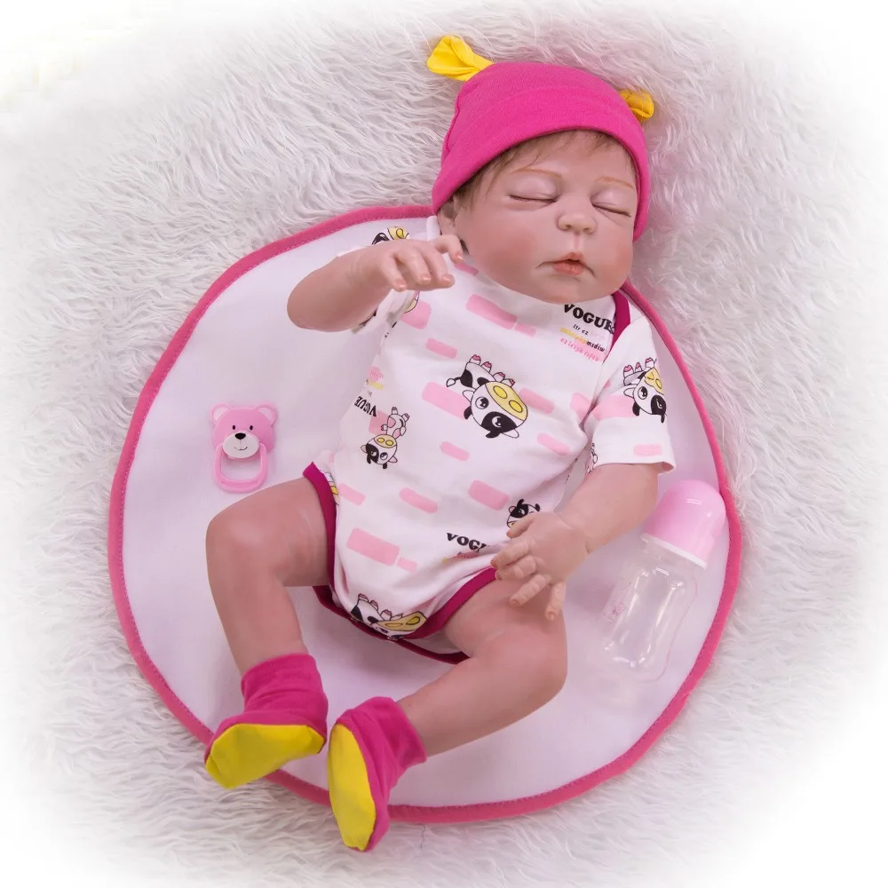 NPK Lifelike 23 Boneca Возрожденный ребенок спящий 58 см полный Силиконовый Reborn Baby Dolls Девушки Мода Подарки на день рождения ребенка DIY игрушка