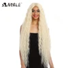 Noble Hair Synthetic Wig Lace Front Synthetic Wig Long Curly Ombre Blonde Wig 42 Inch  613 American Synthetic Lace Front Wig 1