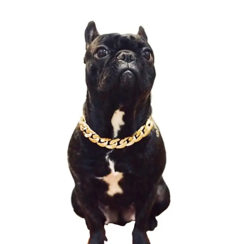 

Dog Choker Collar Gold Plated Necklace Excellent Plastic Large Dogs Walking Leash Pets Supplies Quality Assurance 37x2cm