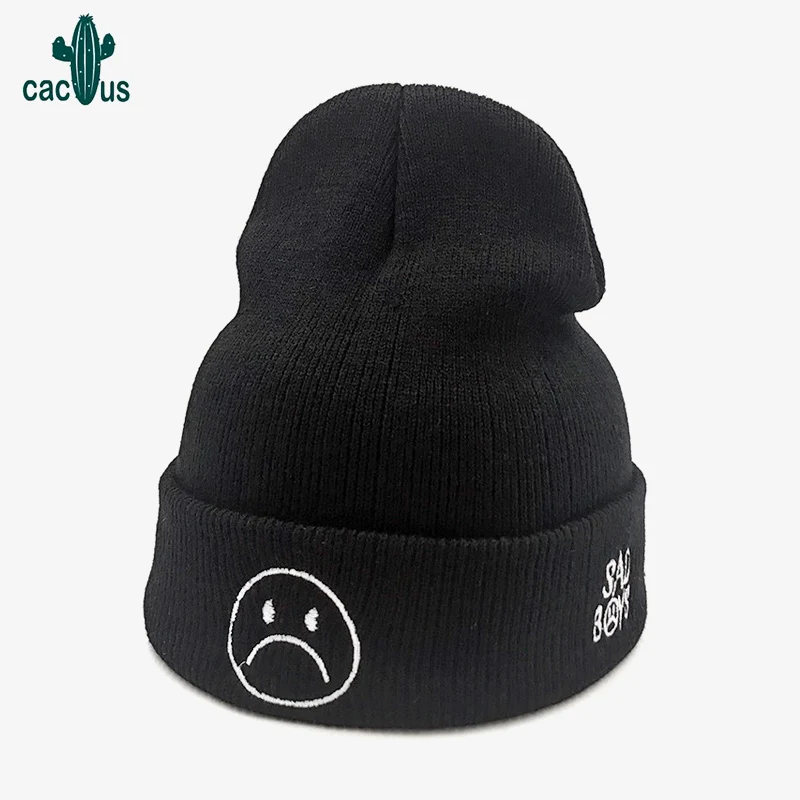 

Sad Boys Beanies for Women Solid Woolen Winter Women's Knit Cap Warm Hat Soft Casual Cap Bonnet Skullies Hat