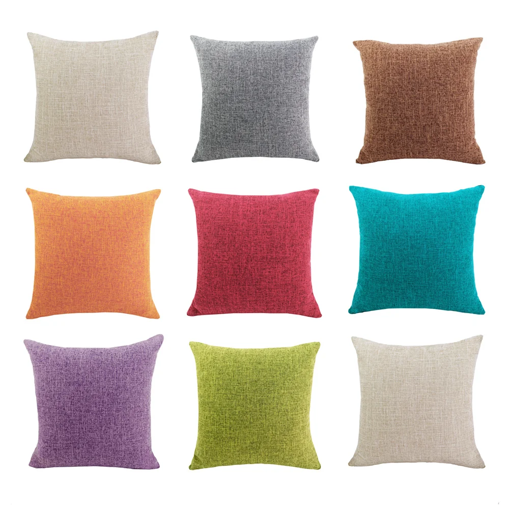 

Big Faux Linen Cushion Cover Nordic Solid Throw Pillow Case Vintage Home Decor Sofa Pillow Cover for Bed Couch Chair Living Room