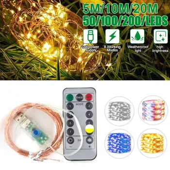 

LED Curtain Garland USB / Battery String Lights Fairy Festoon Remote Control New Year Christmas Decorations For Home Room