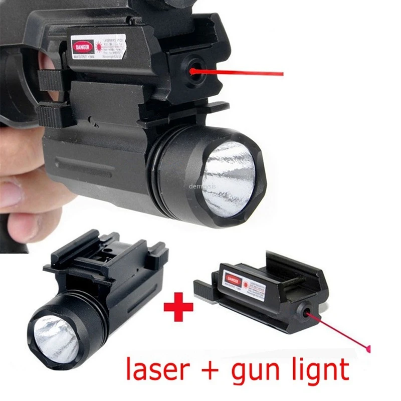 Tactical Pistol Taschenlampe Fackel Licht Red Dot Laser Weaver Picatinny-Schiene