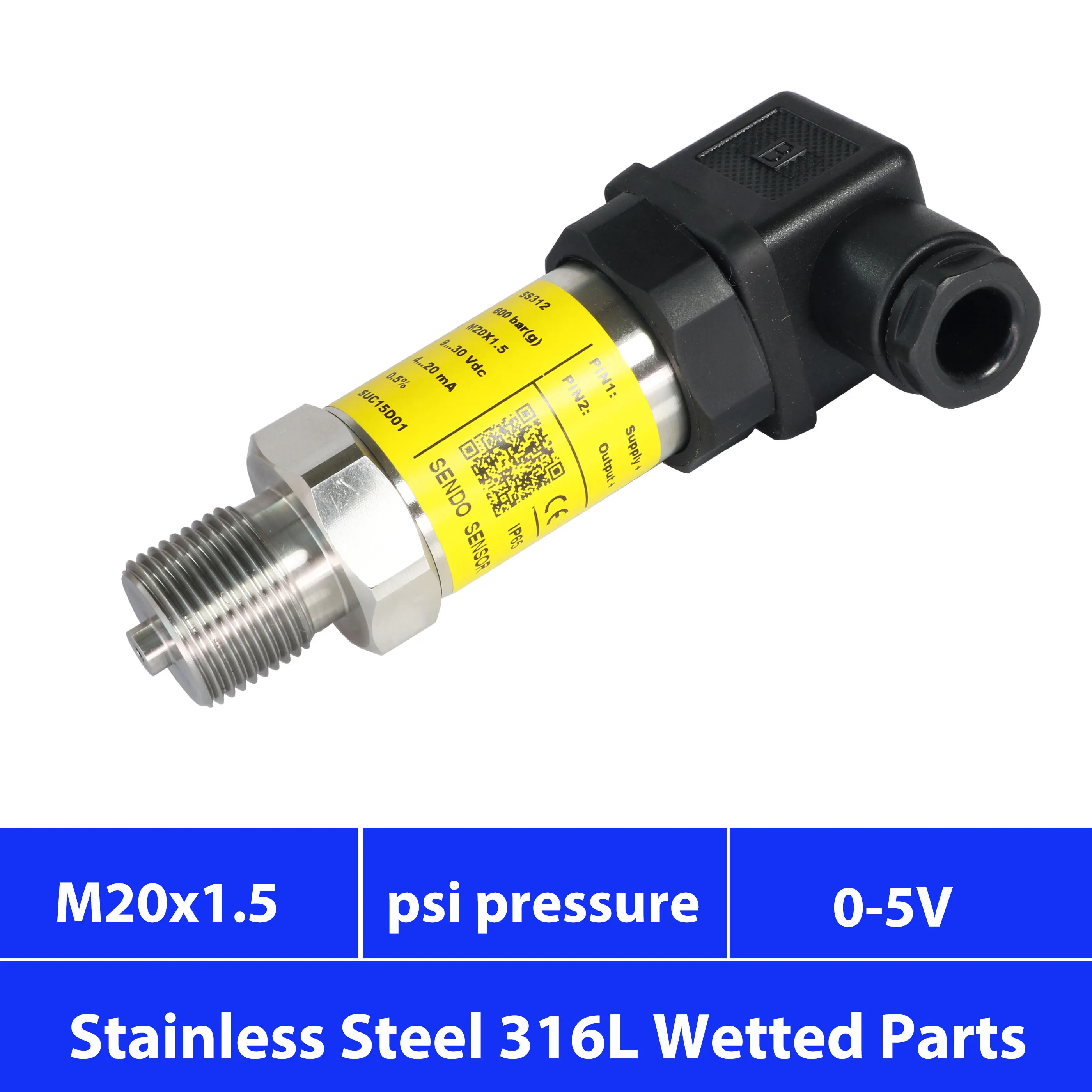pressure transmitter signal 0 5v range 200 250 300psi 1000 6000 psi 12v 24v 30V dc supply M20x1.5 aisi 316L diaphragm | Инструменты