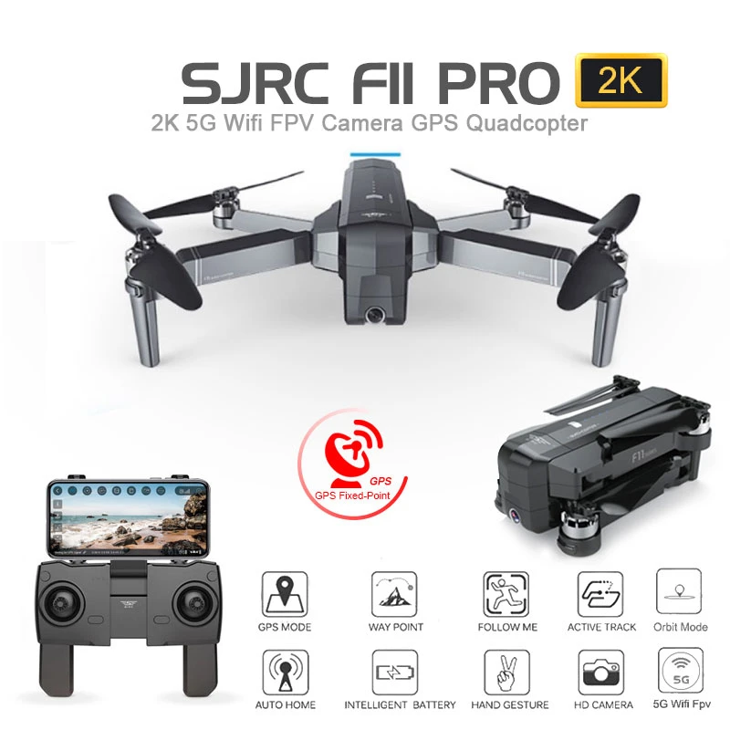 SJRC F11 PRO GPS 5G Wifi 500m FPV с 2K широкоугольной камерой время полета 28 минут бесщеточный