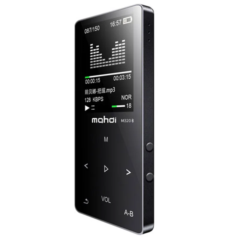 Black Mahdi M320 Mp3 плеер 8 Гб пресс-экран Металл Hifi без потерь аудио музыкальный плеер встроенный динамик поддержка fm-радио плеер - Цвет: Black
