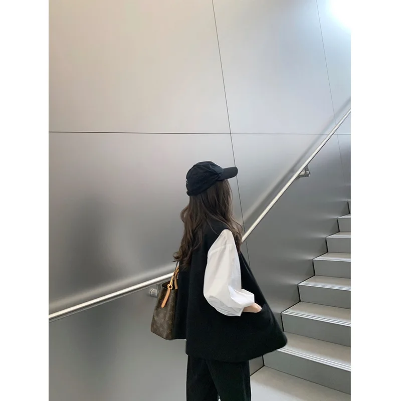 ^Cheap Very A of Black Vest Short-height Early Autumn Wear Vest Cardigan Coat Ride Autumn Clothing Collocation Explicit Climax-