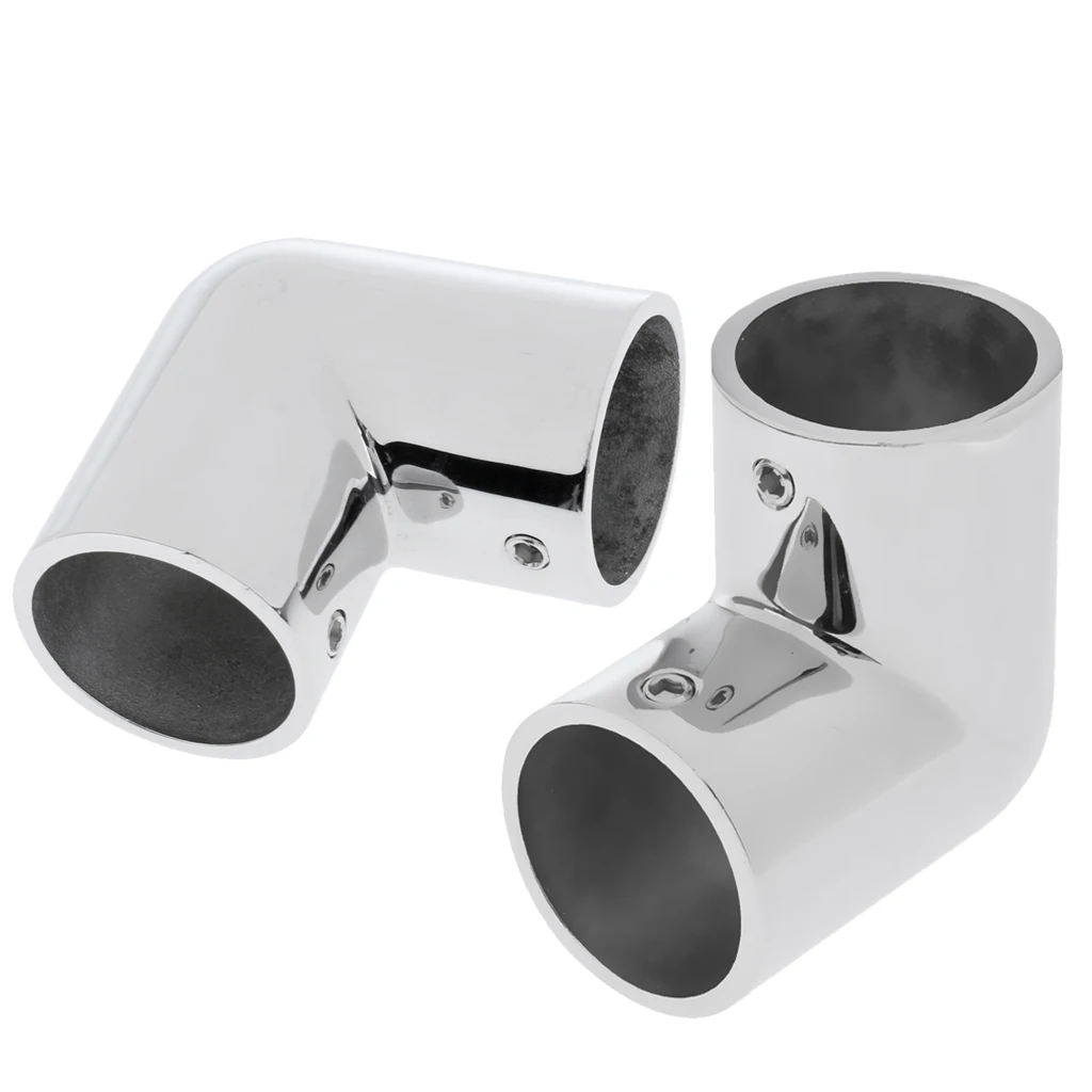 Marine Boat Yacht Hand Rail Fitting 90 Degree Elbow Tube Mount Hardware 25mm / 1inch, 22mm/ 7/8inch , Full 316 Stainless Steell