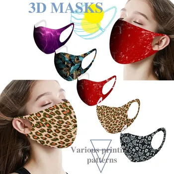 

5Pcs Ice Silk Turban Mask Mascarilla Dustproof Reusable Colorful Fabric Face Stylish Neutral Washable Mask Masque Mondkapjes