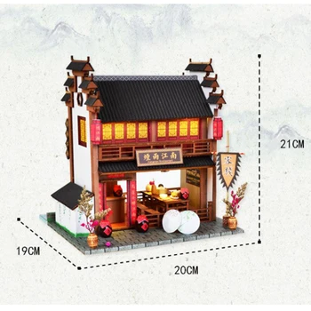 

1/24 DIY Miniature Dollhouse Chinese Ancient Inn Tavern with Furniture & LED Lights, Boyd Girls Birthday Gifts