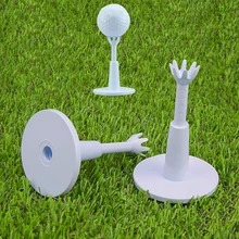 2pcs White Telescopic Adjustable Golf Ball Tee Holder Telescopic Golf Training Practice Tool Practice Ball Spike Spin