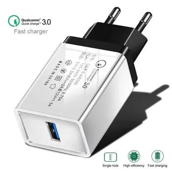 

20 Pcs/lot Fast Charger QC 3.0 Travel Adapter Quick Charging 18W Portable Power Charger for iphone XS Xiaomi Samsung Huawei