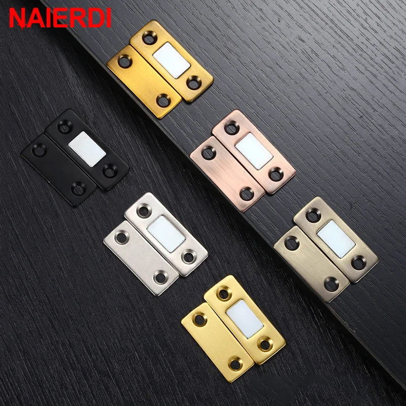 Hidden Door Closer magnetic cabinet catches door catches cabinet door stop door stops For Closet Cupboard Furniture Hardware 2pcs/Set