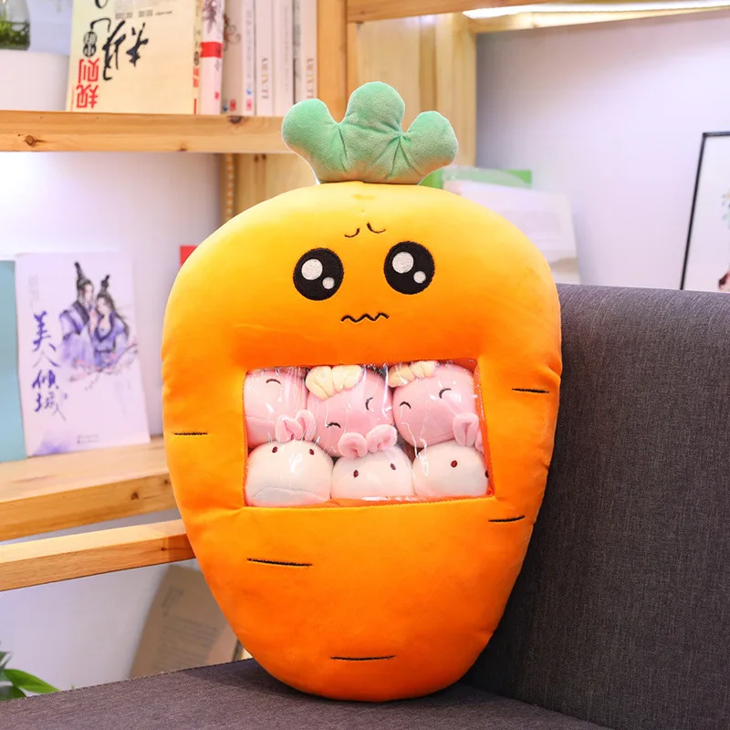 Упаковка из 8 шт. плюшевая морковка игрушки Моделирование закуски Подушка Kawaii Сакура кролик плюшевую творческие игрушки для детей