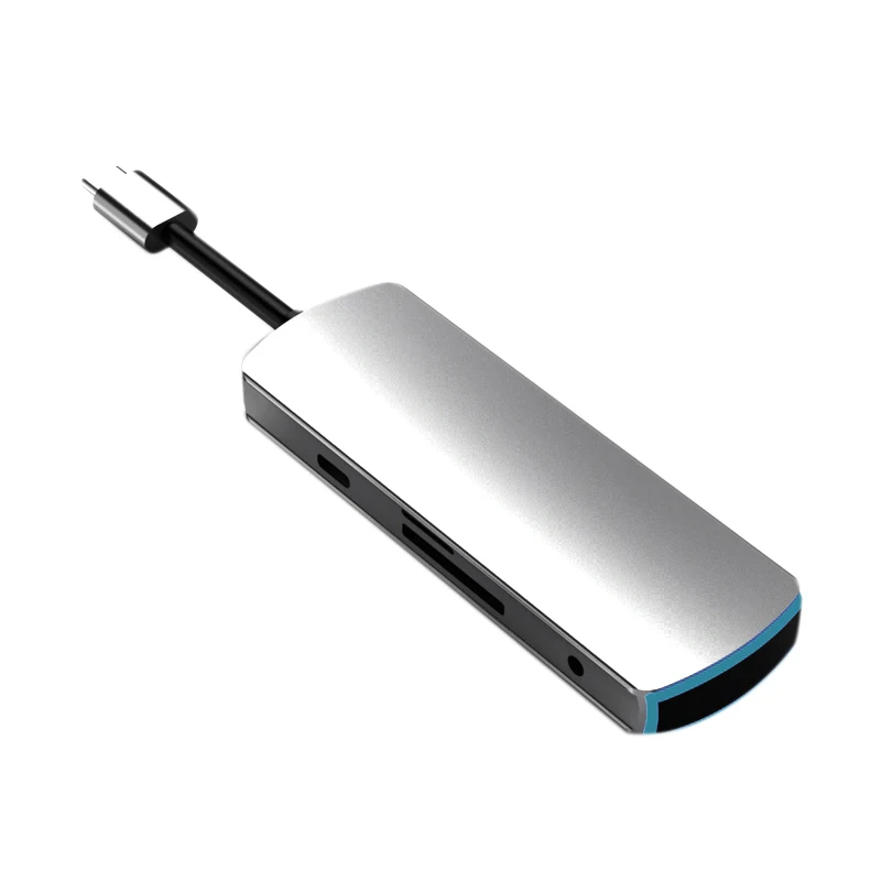 

USB C Hub Adapter, 8 in 1 Hub Adapter with 3 USB 3.0 Ports and SD/TF Card Reader Audio Jack and PD Fast Charging for Type C Lapt