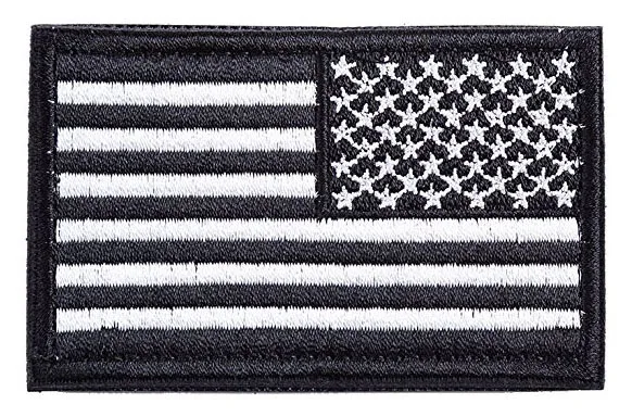 Black Обратный американский флаг США Патч тонкая синяя линия красная линия Флаг Армии США полная вышивка тактические военные петлевые патчи - Цвет: Black