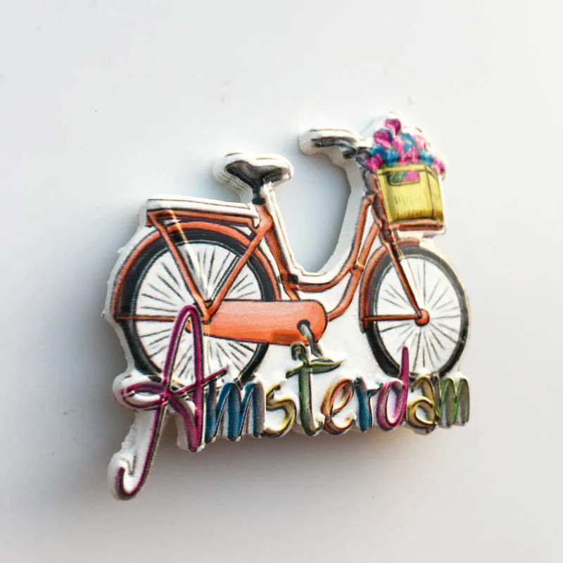 Amsterdam, the Netherlands, street view, tourist souvenirs, magnetic refrigerator stickers