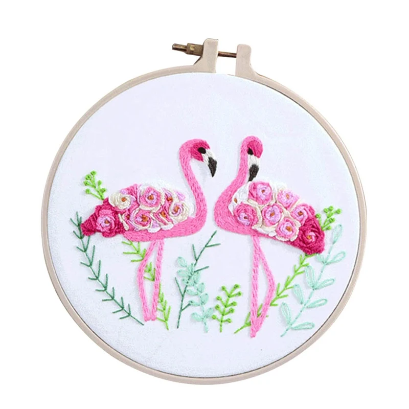 Европа DIY лента Фламинго Цветы Вышивка Набор для начинающих Рукоделие наборы