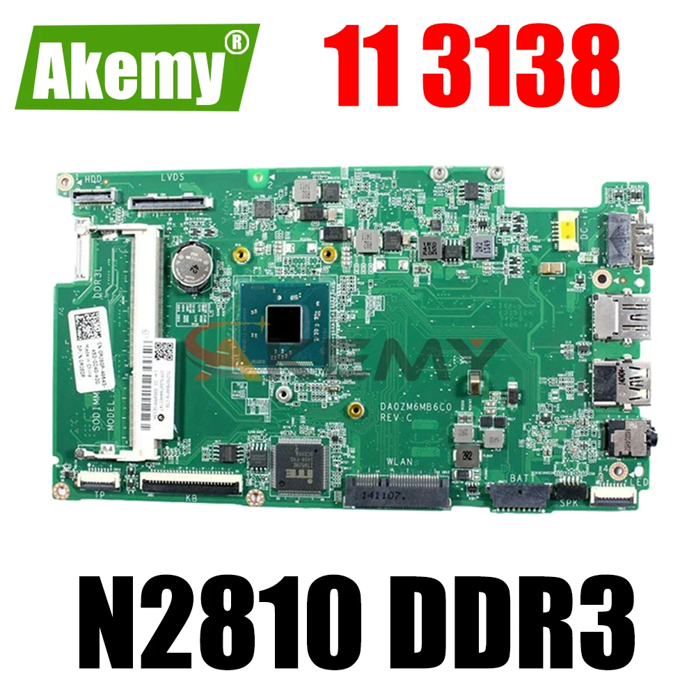 Akemy 02WF8T 2WF8T DA0ZM6MB6C0 для Inspiron 11 3138 материнская плата ноутбука N2810 DDR3 Протестирована |
