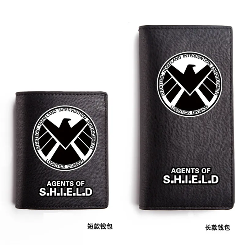 

New Agents of Shield S.H.I.E.L.D. PU Wallet Black Short/LSong Purse SHIELD Luminous Wallets PU Wallet Gifts Cosplay Collection