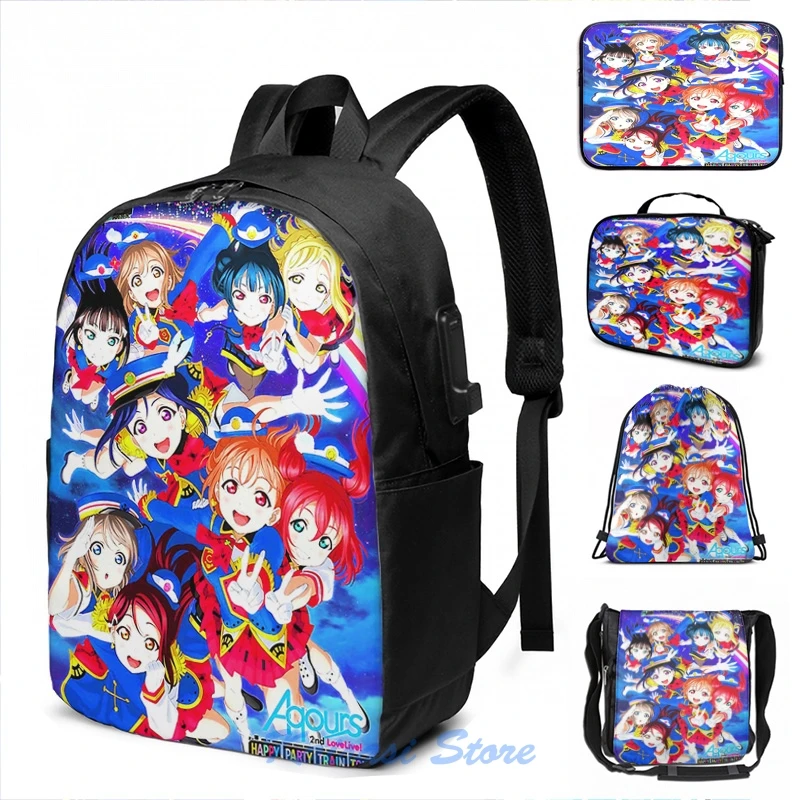 Рюкзак с забавным графическим принтом Happy вечерние Train - Love Aqours школьный ранец для
