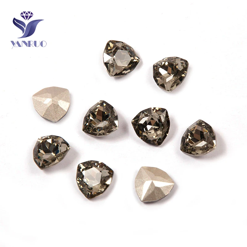 Black Diamond Yanruo 4706 Trilliant сшитые камни стразы K9 сшитые стеклянные поделки камни страз на одежде - Цвет: Black Diamond