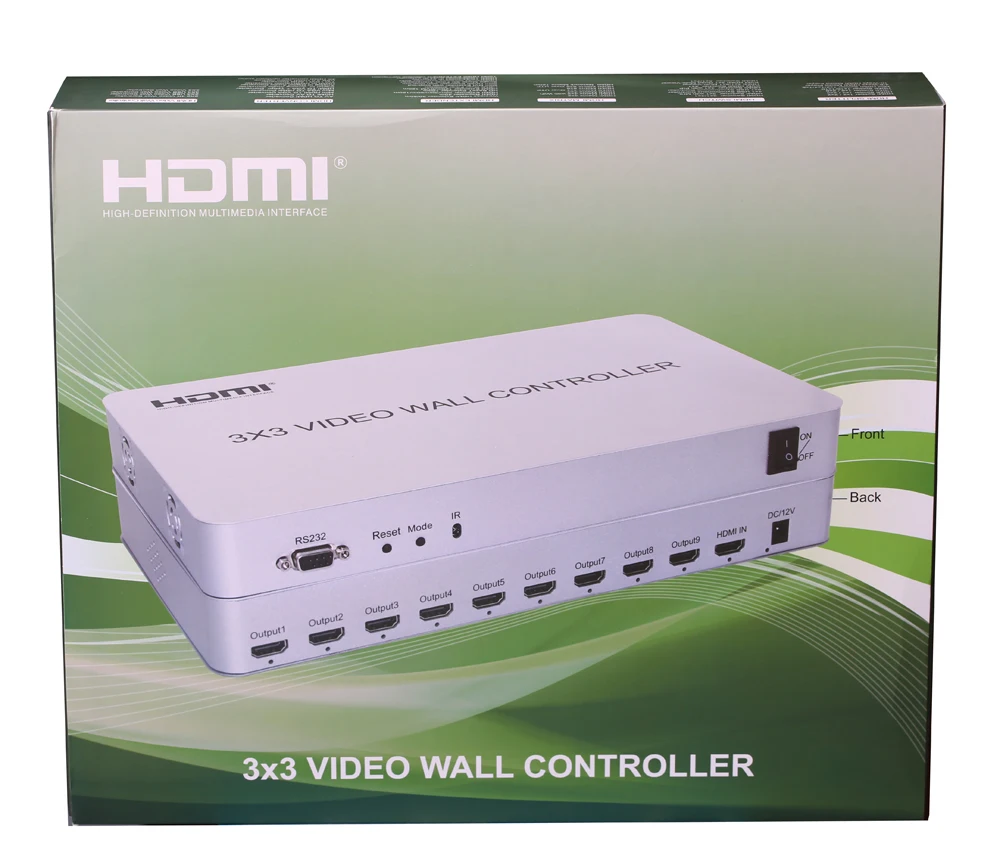 1080P RS232 3x3 видео настенный контроллер HDMI видео процессор 1 вход 9 выход ТВ экран дисплей 4X2 2X2 3X2 несколько режим сращивания