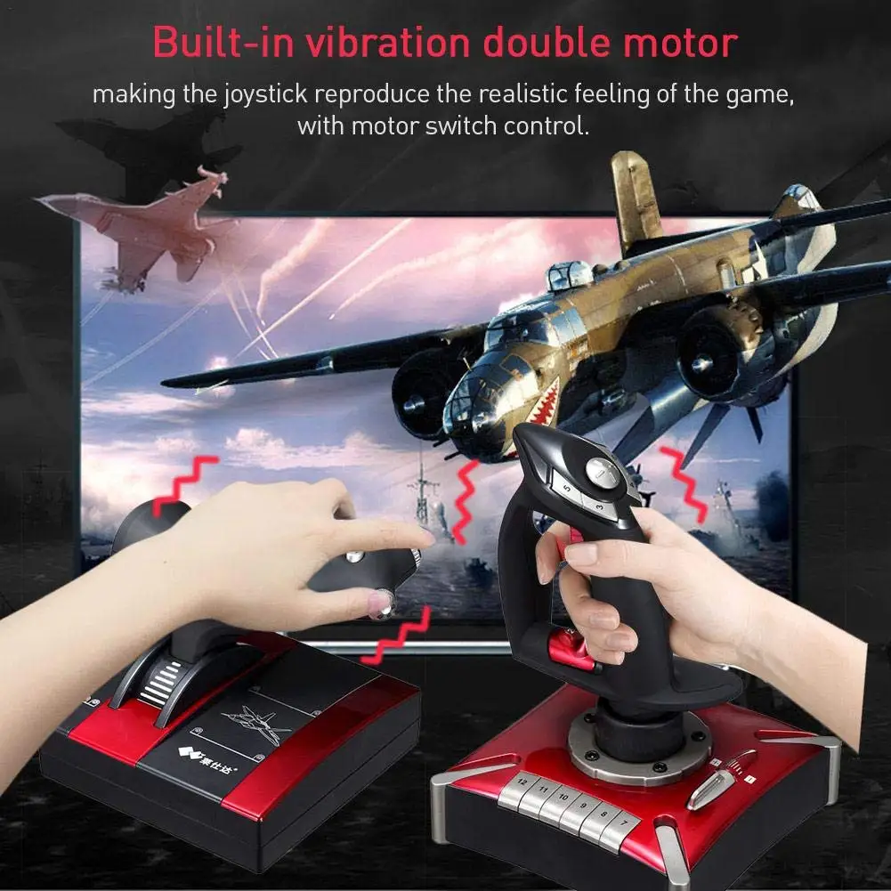 

PXN 2119 Wired Game Joystick With 7-Axis 8-Way Key Widget Caps 16 Separate Movement Control Keys For Computer PC
