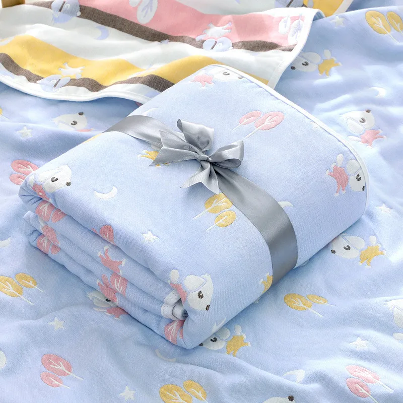 

Baby Blanket Cotton 100% 6 layers gauze Spring autumn Stuff For Newborns Swaddle Kids Quilt Soft Wrap Blanket Bedding for kids