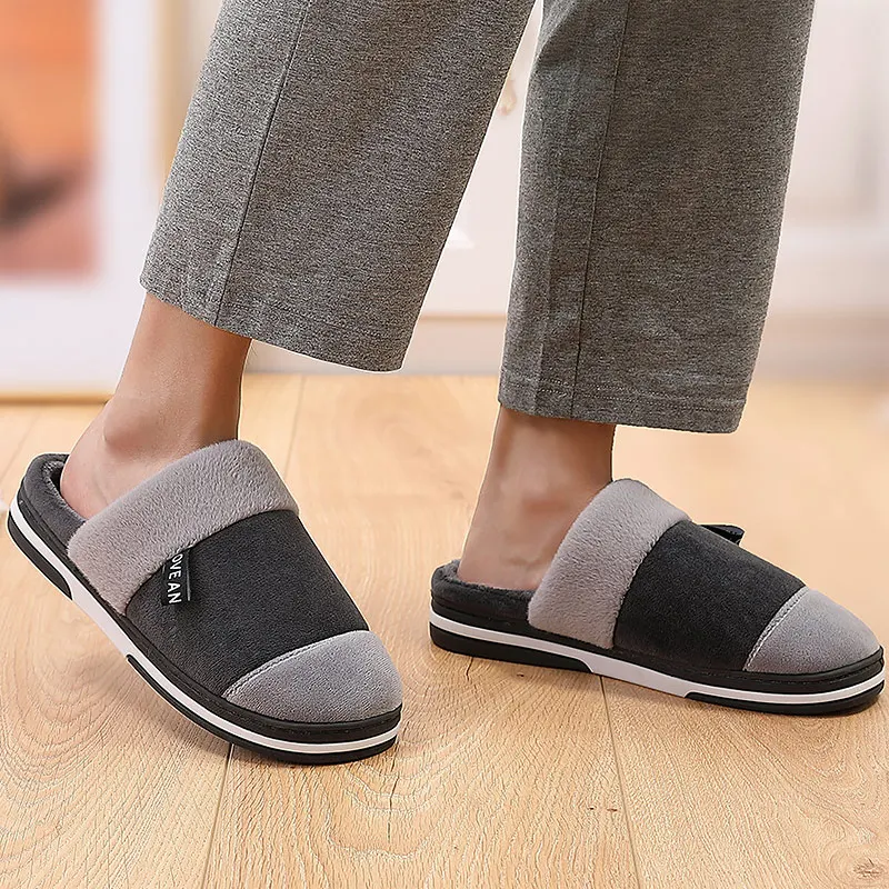 Home slippers men winter warm shoes new arrival indoor slippers male big size 49/50 zapatos de hombre