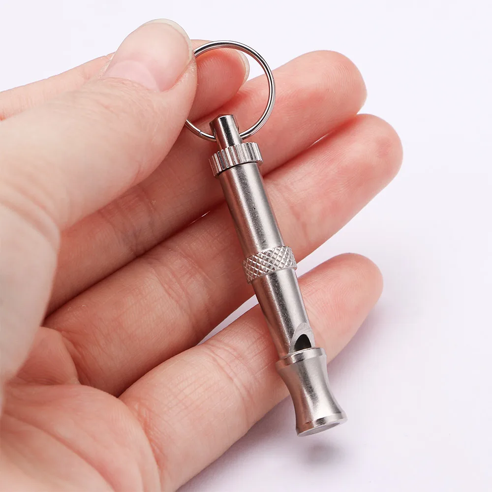 1pcs Pet Training Adjustable Ultrasonic Sound whistle keychain Dog Whistle Make Dog Stop Barking Whistles