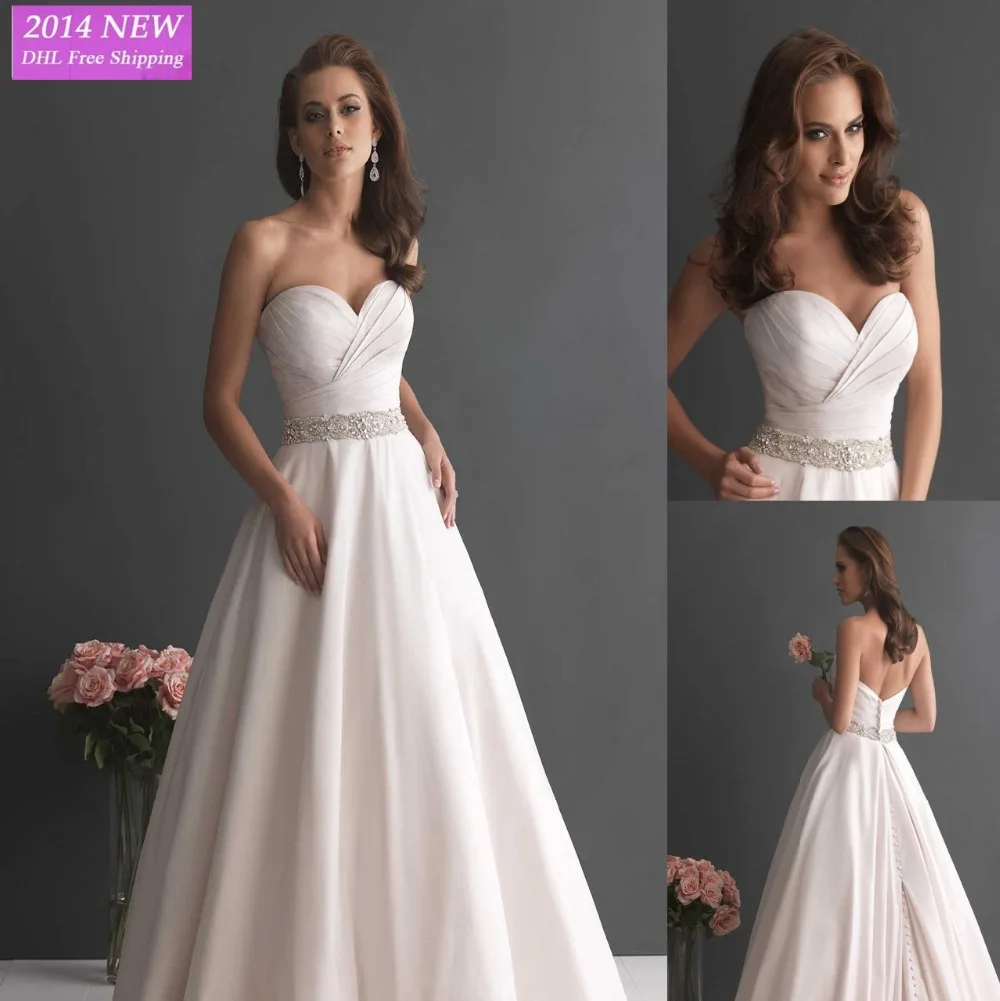 

we-85 com desconto elegante venda quente uma linha delicata querida chiffon com beading branco/vestidos de noiva marfim 2019 per