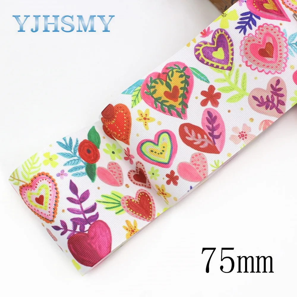 I-19912-2156, 75 мм 3 ''мультфильм шаблон/кошка печать grosgrain лента упаковка дизайн, DIY аксессуары материалы ручной работы