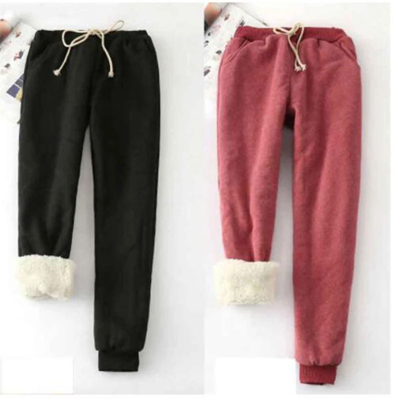 

Winter Cashmere Harem Warm Pants Women 2019 Causal trousers Women Warm Thick Lambskin Cashmere Pants Women Loose Pant