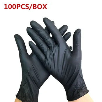 

100/20 Pcs Disposable Latex Gloves Universal Cleaning Work Finger Gloves Latex Protective Home Food For Safety Black