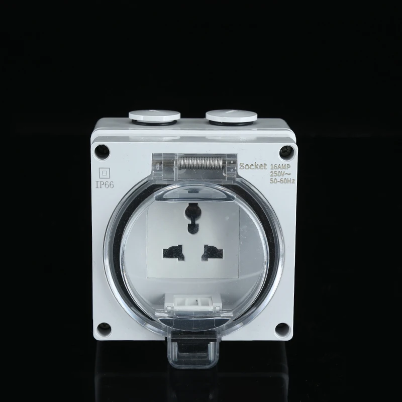 Multifunction 250V 16A гнездо питания стандарта ЕС белая стеклянная панель настенная розетка с водонепроницаемой крышкой наружные розетки - Цвет: Multifunction