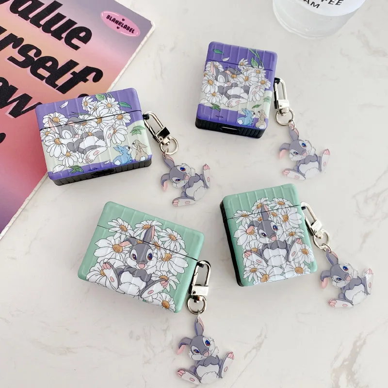 Чехол для наушников Airpods 1 2 Pro симпатичный мультяшный ромашек кролик мягкий